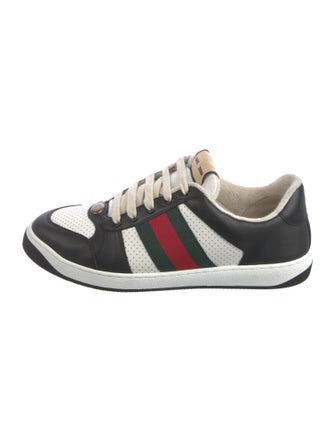 Gucci Web Accent Leather Sneakers