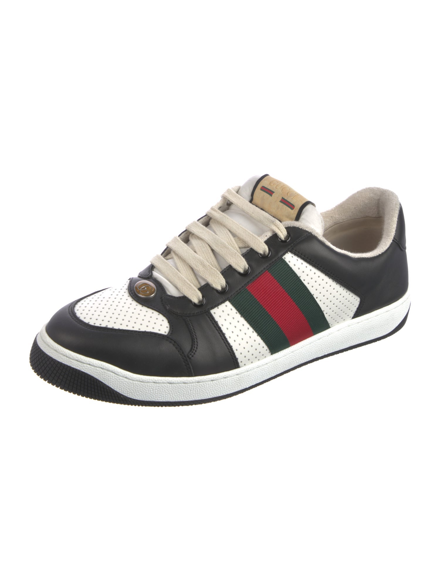 Gucci Web Accent Leather Sneakers