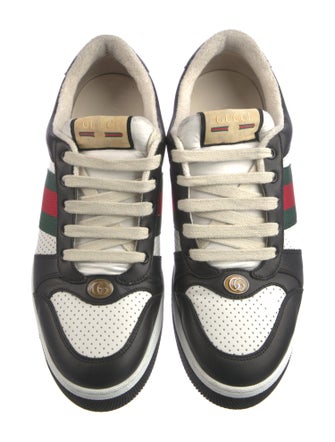 Gucci Web Accent Leather Sneakers