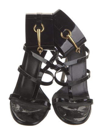 Gucci Horsebit Accent Patent Leather Gladiator Sandals