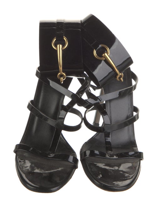 Gucci Horsebit Accent Patent Leather Gladiator Sandals