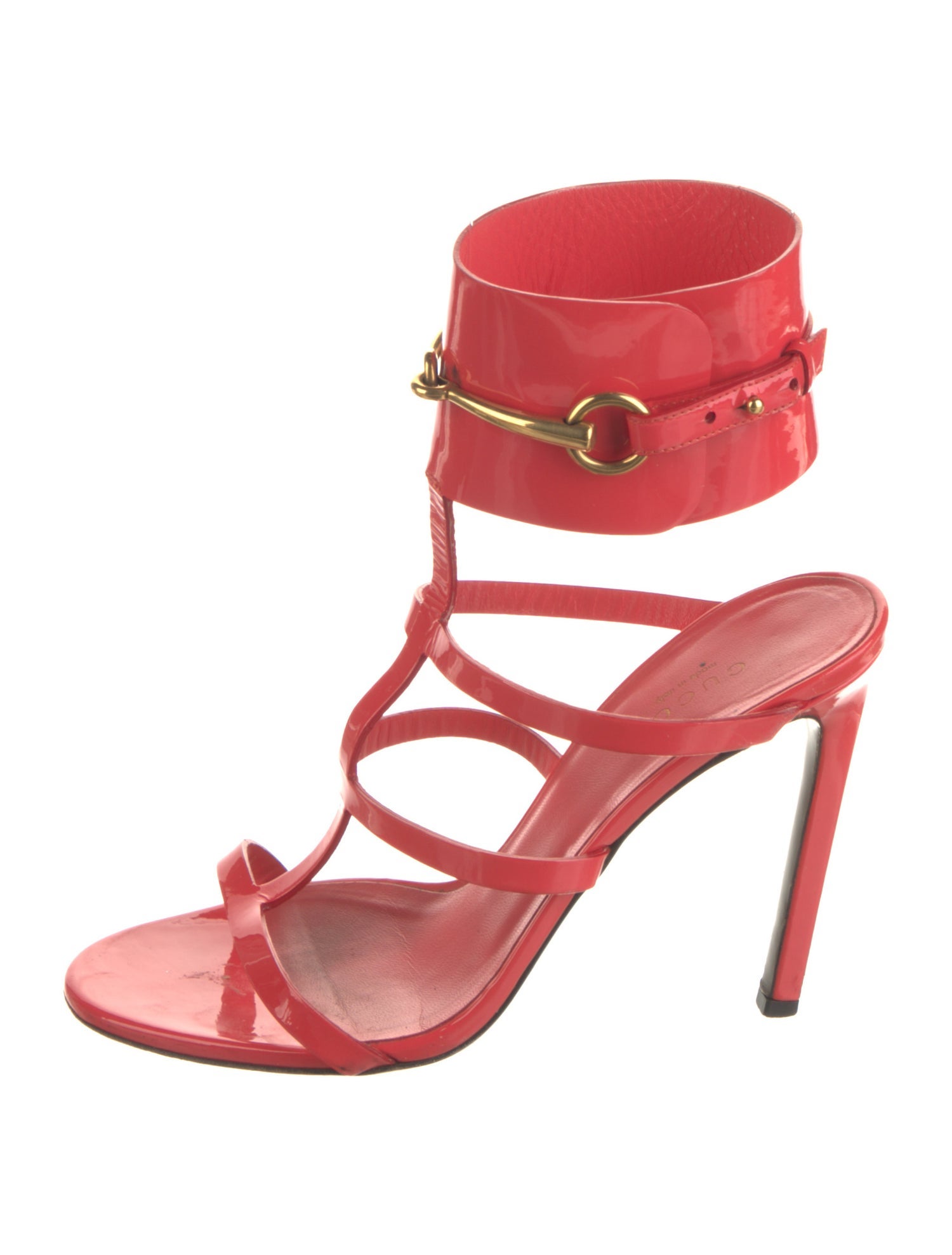 Gucci Horsebit Accent Patent Leather Gladiator Sandals