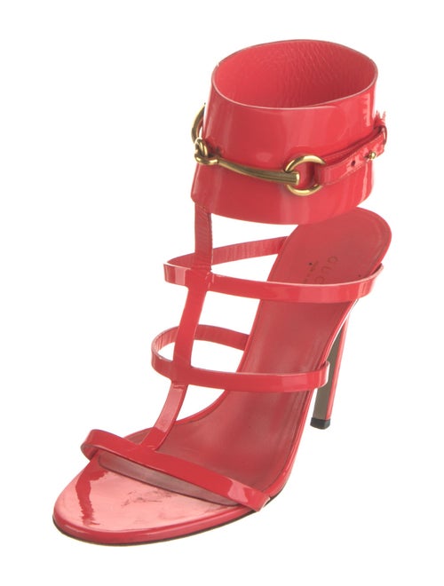 Gucci Horsebit Accent Patent Leather Gladiator Sandals