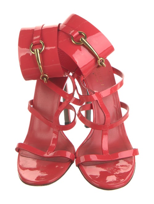 Gucci Horsebit Accent Patent Leather Gladiator Sandals