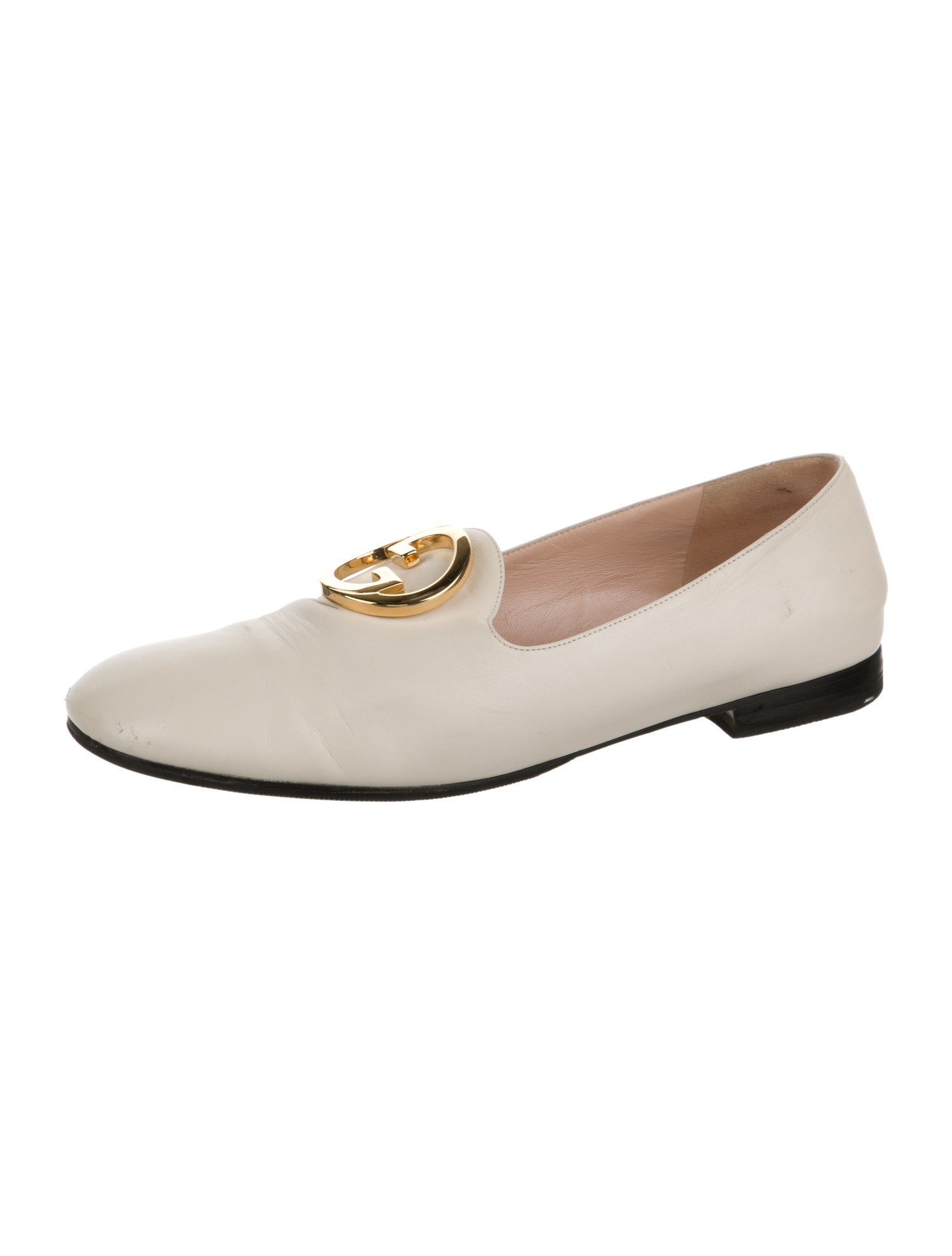 Gucci Horsebit Accent Leather Ballet Flats