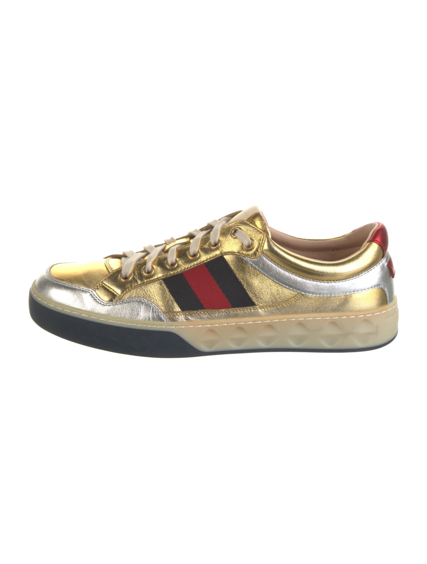 Gucci Web Accent Leather Sneakers