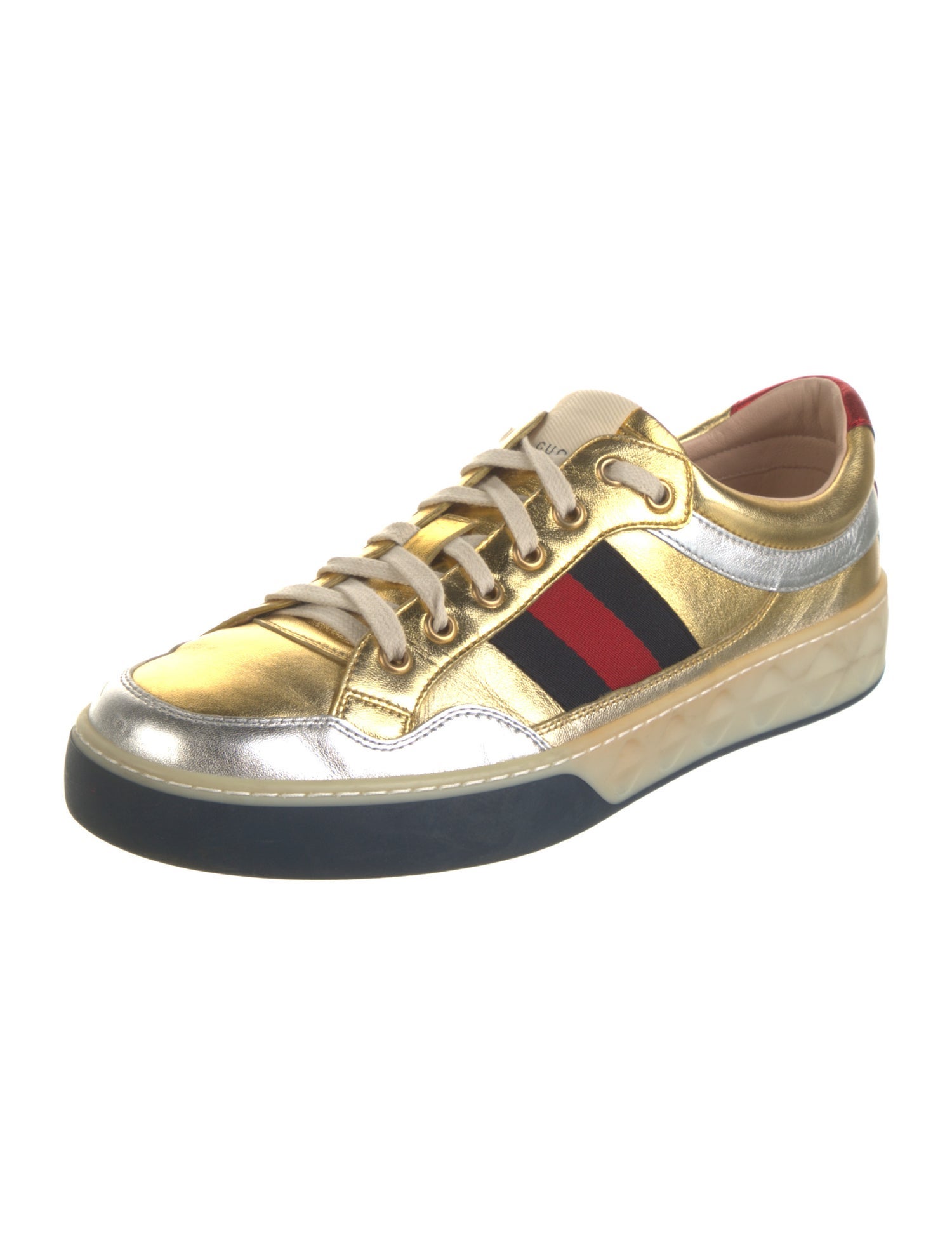 Gucci Web Accent Leather Sneakers