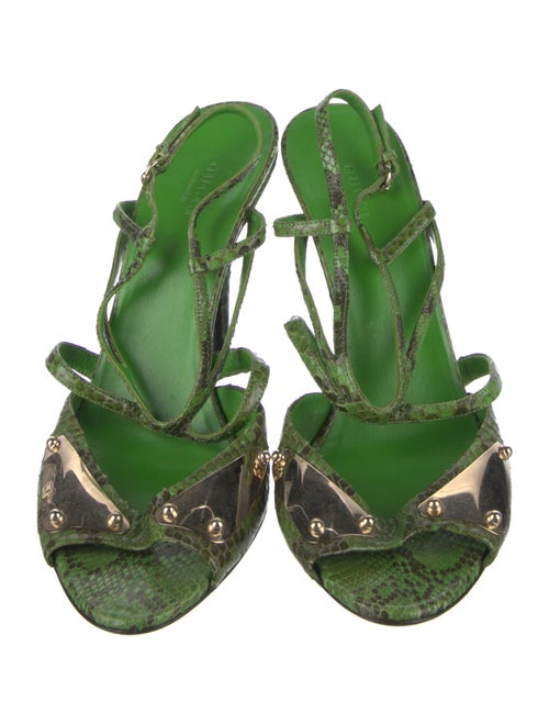 Gucci Snakeskin Printed Slingback Sandals