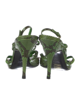 Gucci Snakeskin Printed Slingback Sandals