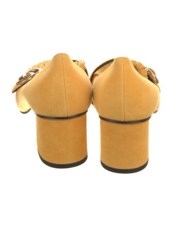 Gucci Double G Logo Suede Pumps