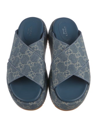 Gucci GG Denim Denim Slides