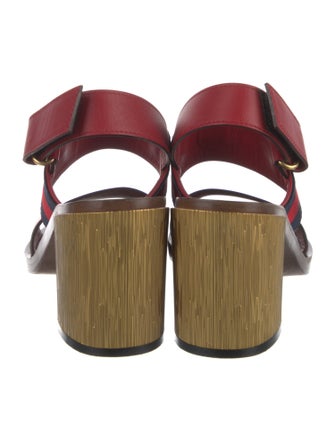 Gucci Horsebit Accent Leather Slingback Sandals