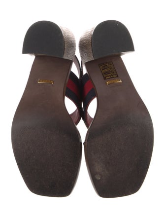 Gucci Horsebit Accent Leather Slingback Sandals