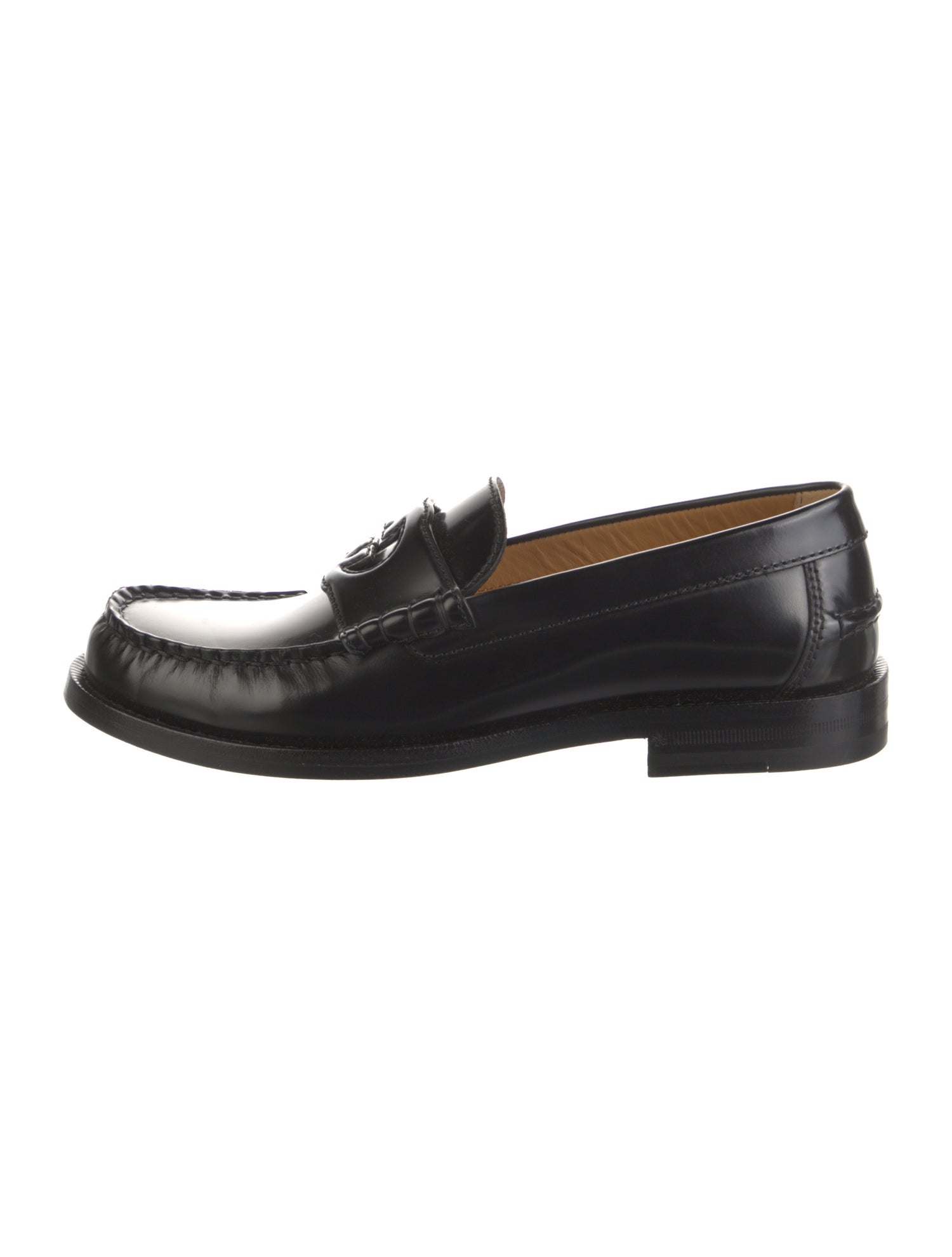 Gucci Interlocking G Logo Leather Loafers