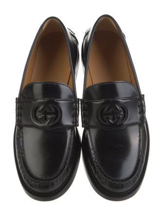 Gucci Interlocking G Logo Leather Loafers