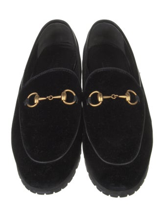 Gucci Horsebit Accent Velvet Loafers