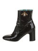 Gucci Faux Pearl Accents Patent Leather Boots