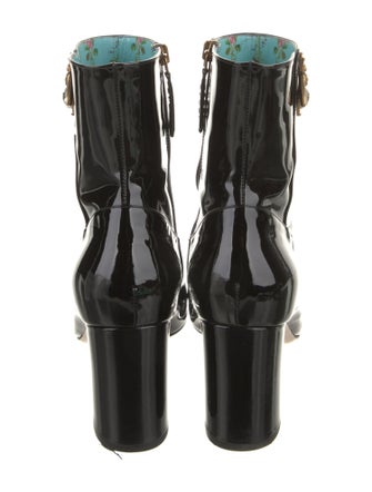 Gucci Faux Pearl Accents Patent Leather Boots