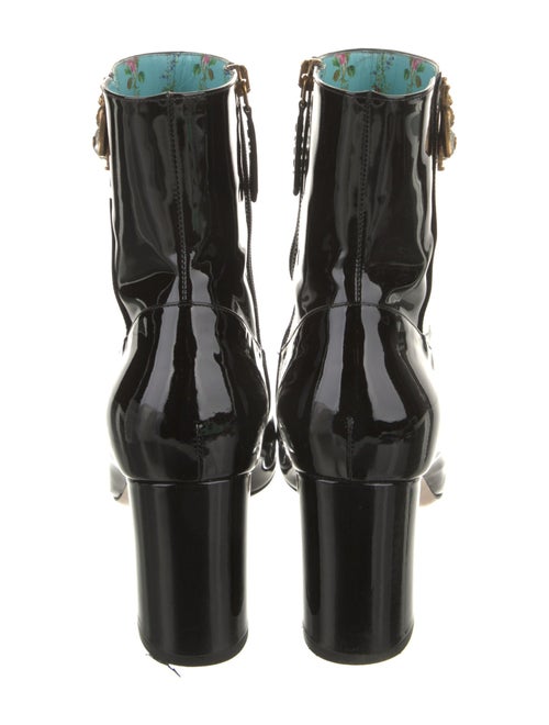 Gucci Faux Pearl Accents Patent Leather Boots