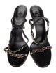 Gucci Chain-Link Accent Leather Sandals