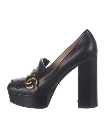 Gucci Double G Logo Leather Pumps