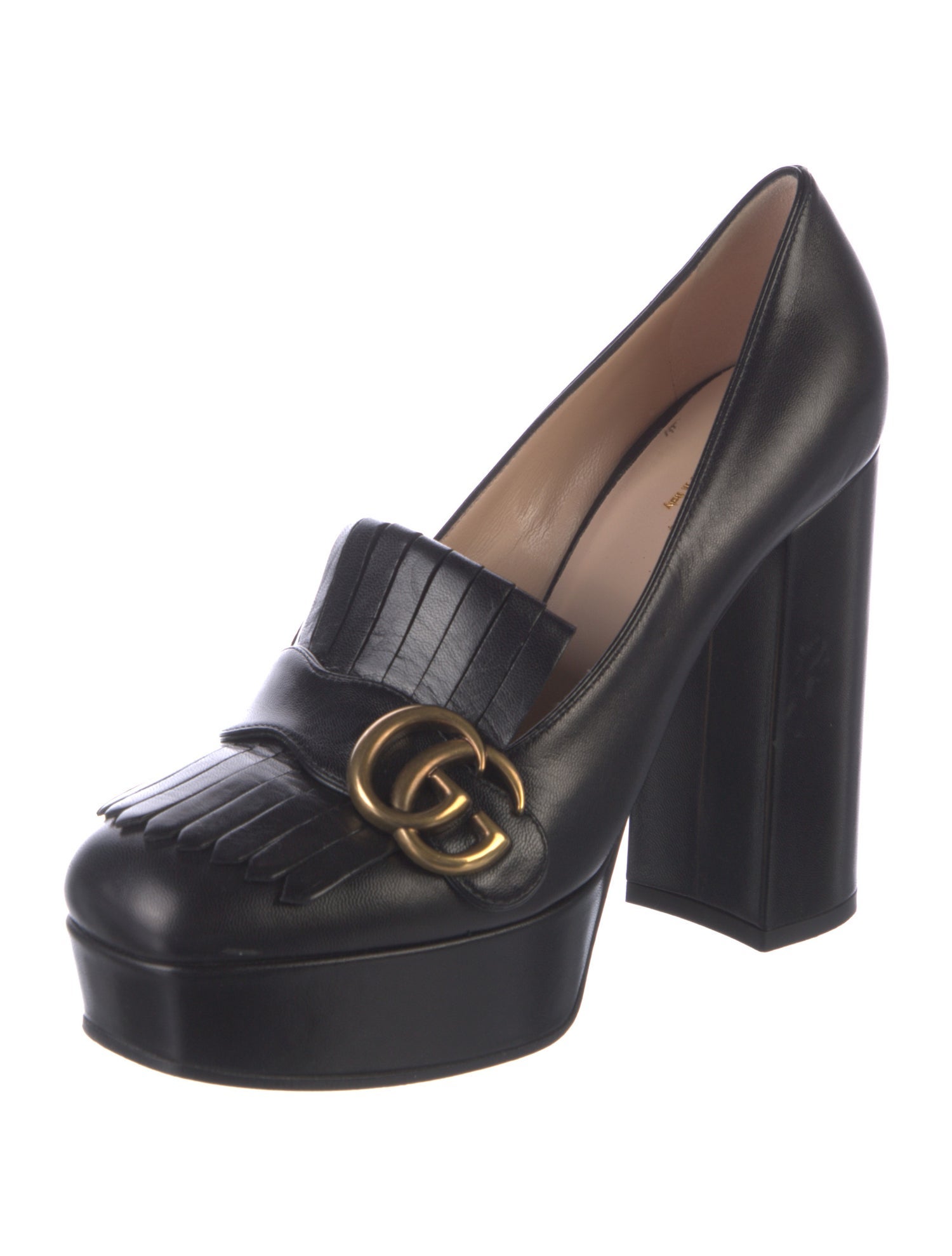 Gucci Double G Logo Leather Pumps