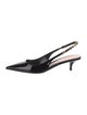 Gucci Patent Leather Chain-Link Accents Slingback Pumps