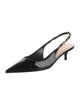 Gucci Patent Leather Chain-Link Accents Slingback Pumps
