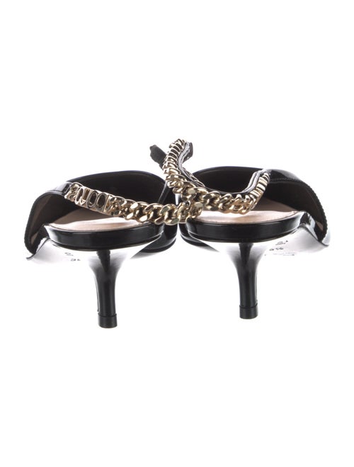 Gucci Patent Leather Chain-Link Accents Slingback Pumps