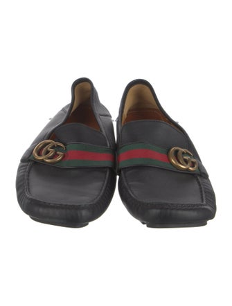Gucci Web Accent Leather Drivers