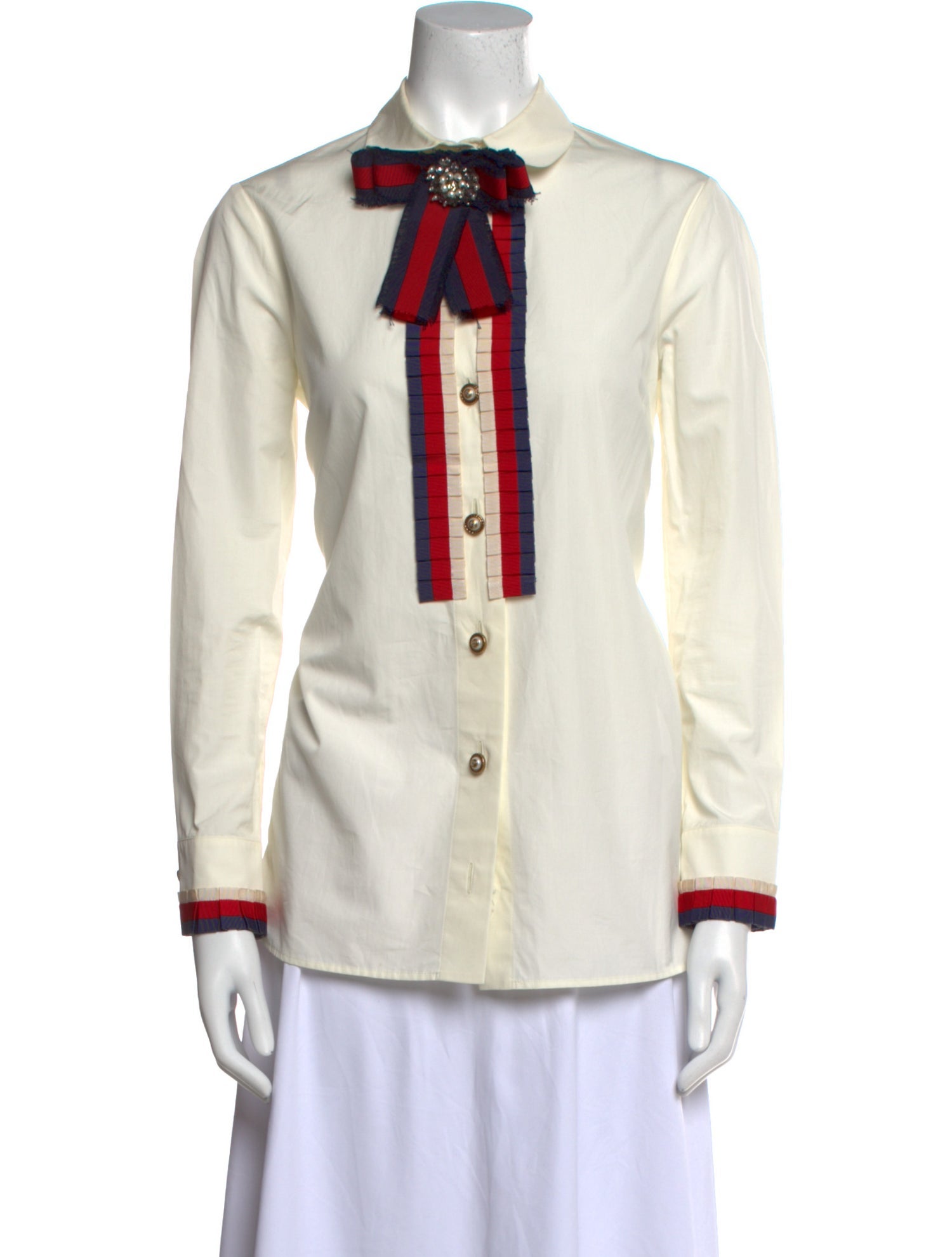 Gucci 2018 Long Sleeve Button-Up Top