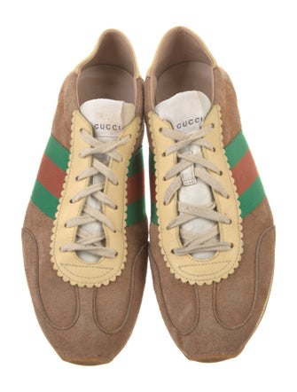 Gucci Web Accent Suede Sneakers