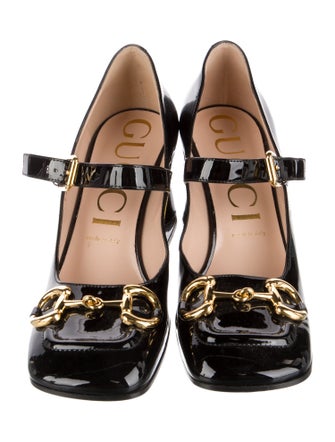 Gucci Horsebit Accent Patent Leather Pumps