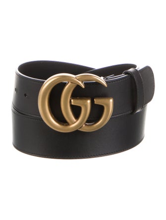 Gucci Double G Logo Leather Belt