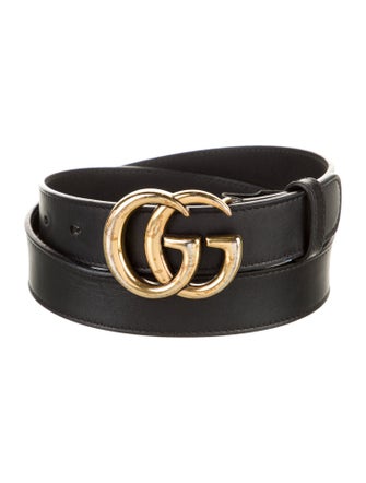 Gucci Double G Logo Leather Belt