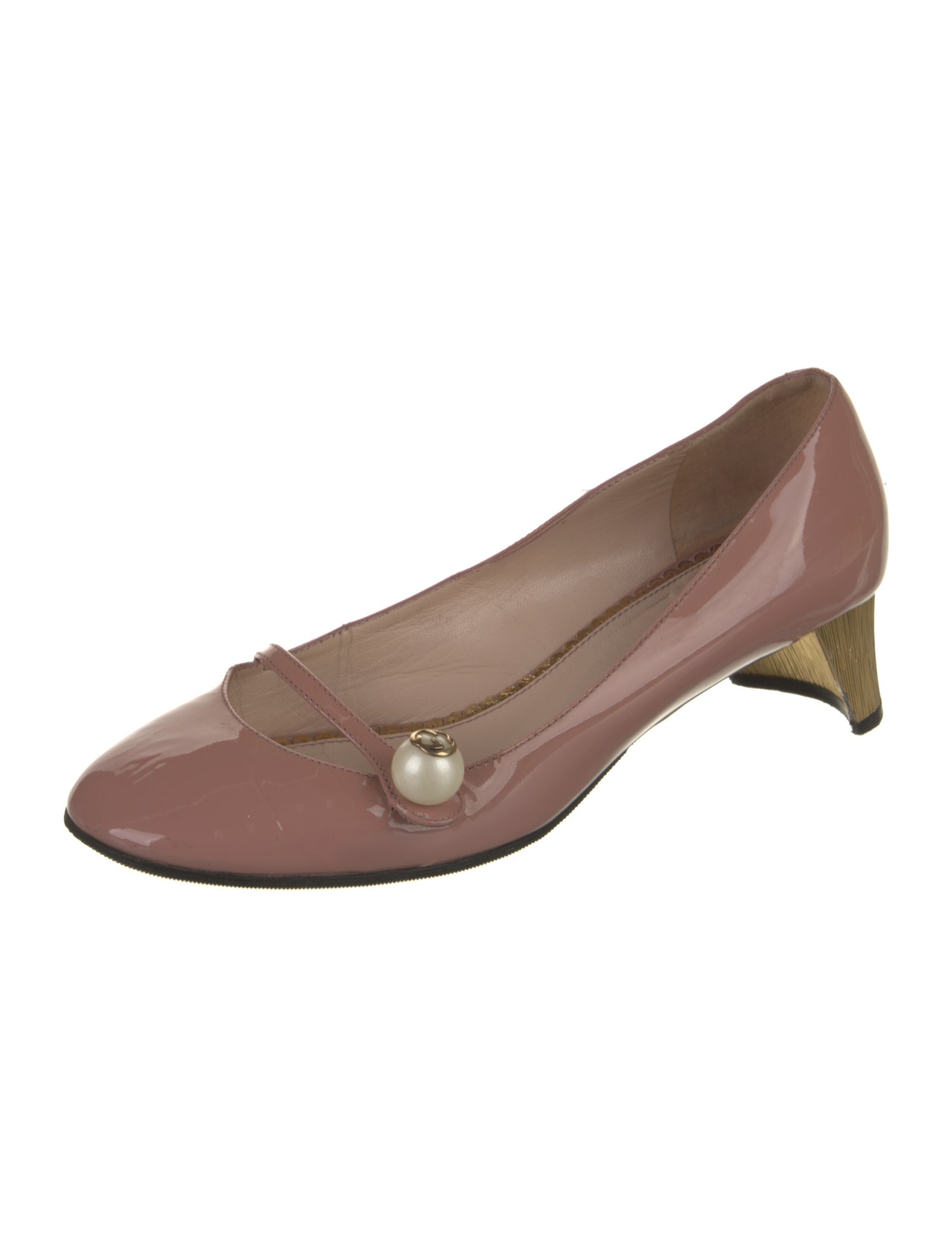 Gucci Arielle Mary Jane Faux Pearl Accents Pumps