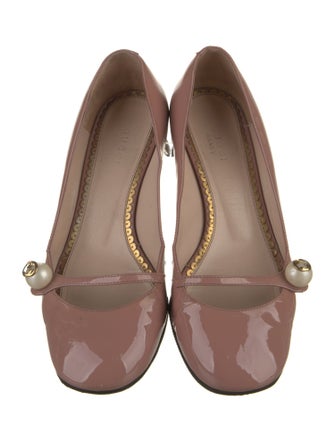 Gucci Arielle Mary Jane Faux Pearl Accents Pumps