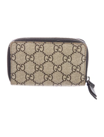 Gucci Zip Around Card Case GG Supreme Wallet