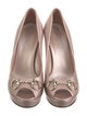 Gucci Horsebit Accent Embossed Leather Pumps