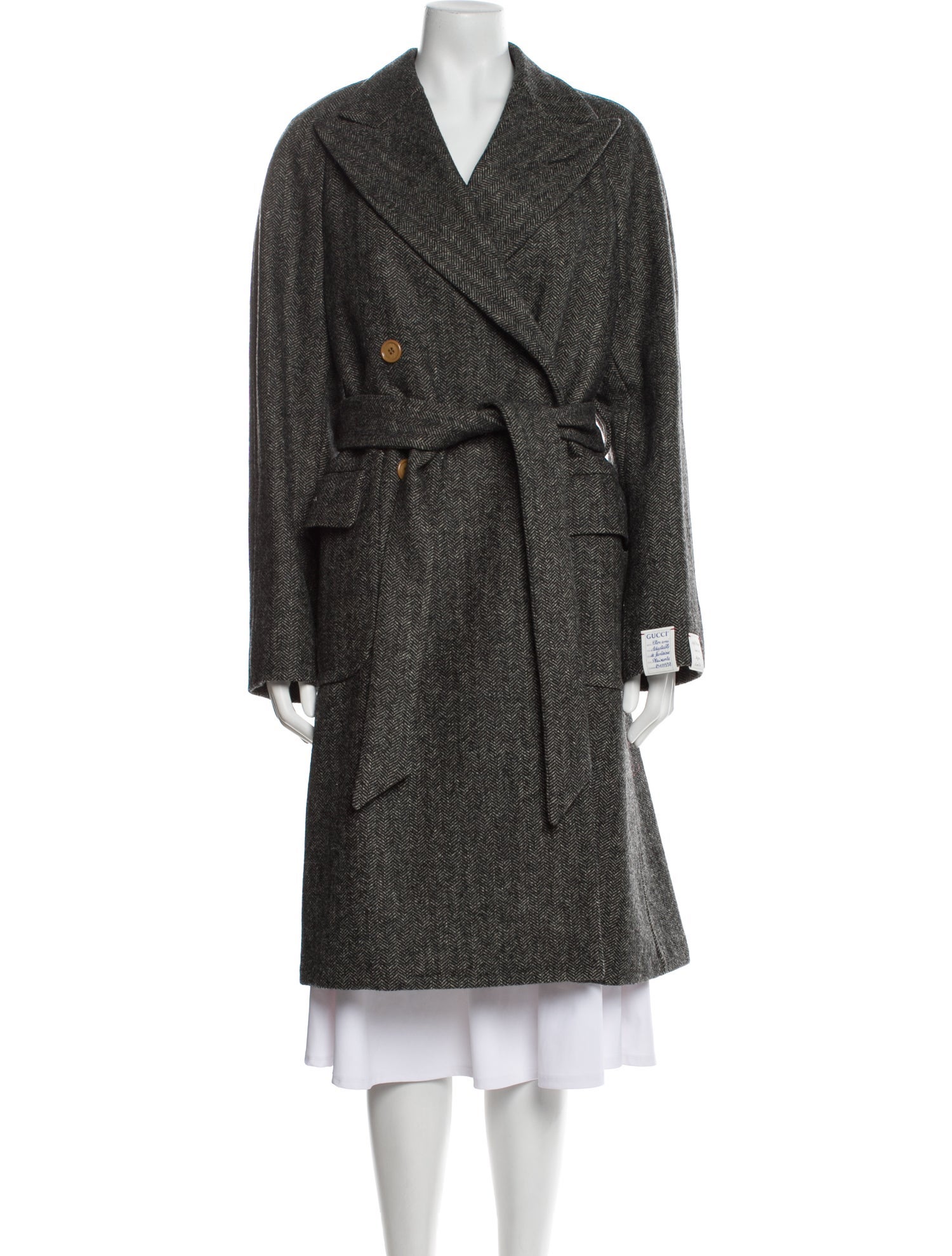 Gucci Herringbone Wool Coat