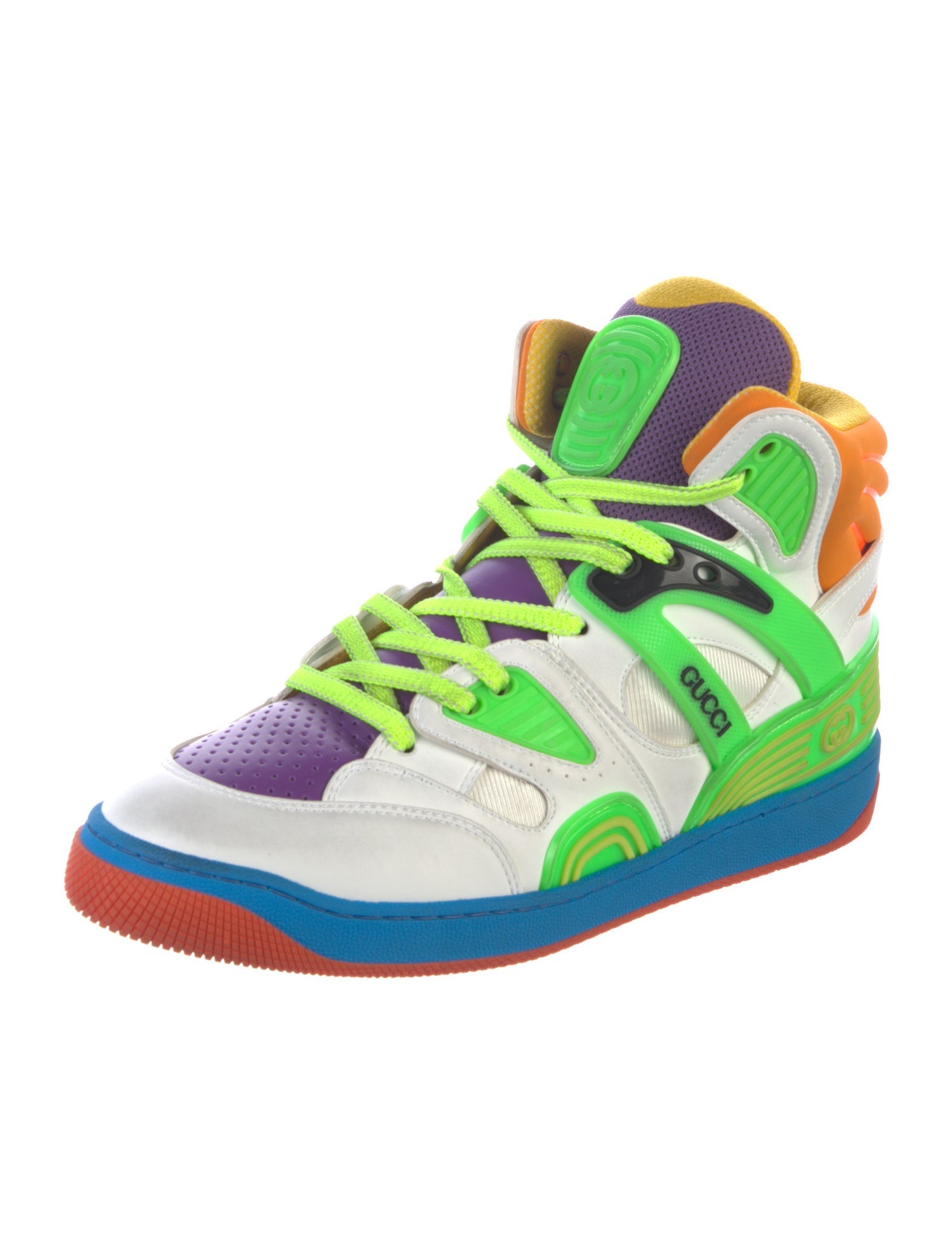 Gucci Interlocking G Logo Leather Wedge Sneakers