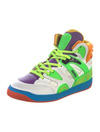 Gucci Interlocking G Logo Leather Wedge Sneakers