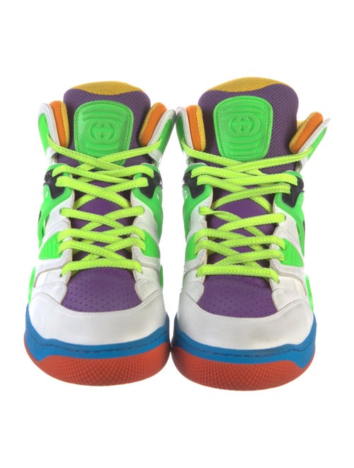 Gucci Interlocking G Logo Leather Wedge Sneakers