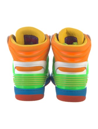 Gucci Interlocking G Logo Leather Wedge Sneakers