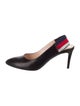 Gucci Sylvie Web Accent Leather Slingback Pumps