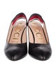 Gucci Sylvie Web Accent Leather Slingback Pumps