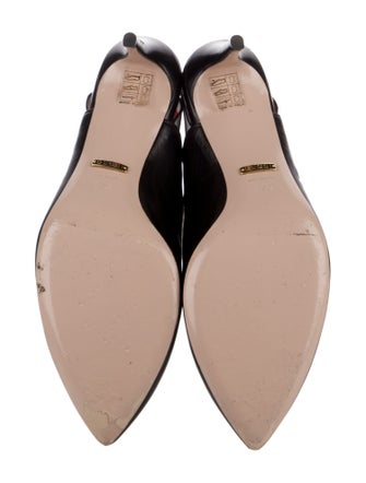 Gucci Sylvie Web Accent Leather Slingback Pumps