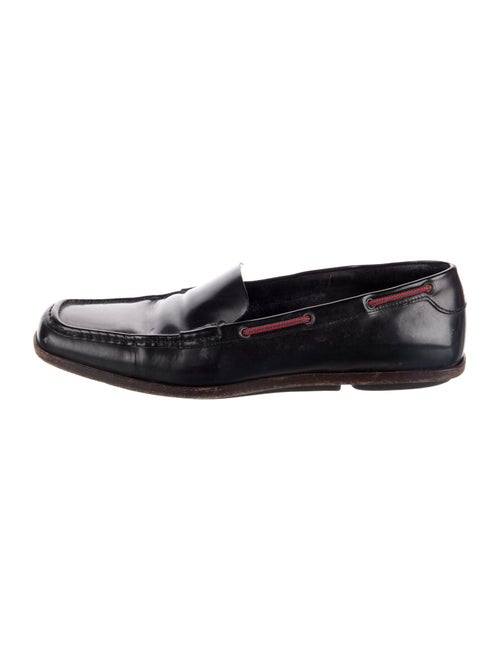 Gucci Web Accent Leather Loafers