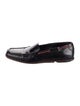 Gucci Web Accent Leather Loafers