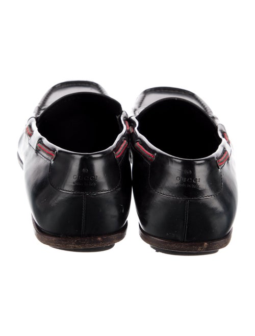 Gucci Web Accent Leather Loafers